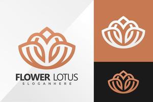 Flower Elegant Lotus Logo Design Vector illustration template