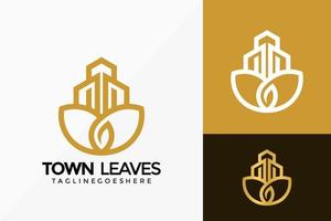 Town Nature Leaf Logo Vector Design. Abstract emblem, designs concept, logos, logotype element for template.