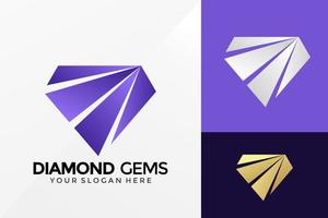 Luxury Diamond Gems Logo Vector Design. Brand Identity emblem, designs concept, logos, logotype element for template.