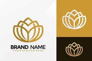 Luxury Lotus Flower Logo Vector Design. Brand Identity emblem, designs concept, logos, logotype element for template.