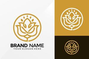 Luxury Flower Rose Logo Vector Design. Brand Identity emblem, designs concept, logos, logotype element for template.