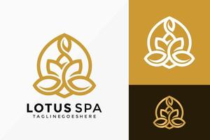 Luxury Lotus Spa Logo Vector Design. Brand Identity emblem, designs concept, logos, logotype element for template.