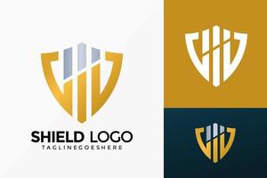 Diseño de vector de logotipo de bienes raíces de escudo premium. emblema abstracto, concepto de diseños, logotipos, elemento de logotipo para plantilla.