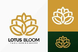 Premium Luxury Lotus Bloom Logo Vector Design. Abstract emblem, designs concept, logos, logotype element for template.