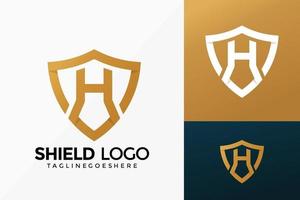 diseño de vector de logotipo seguro de escudo premium h. emblema abstracto, concepto de diseños, logotipos, elemento de logotipo para plantilla.