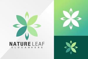Plantilla de ilustración de vector de diseño de logotipo de hoja de naturaleza