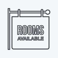 Icon Rooms - Line Style - Simple illustration,Editable stroke vector