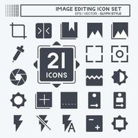 Icon Set Image Editing - Glyph Style - Simple illustration,Editable stroke vector