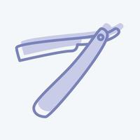 Icon Straight Razor - Two Tone Style - Simple illustration,Editable stroke vector