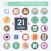 Icon Set Image Editing - Flat Style - Simple illustration,Editable stroke vector