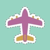 Sticker Aeroplane - Line Cut - Simple illustration,Editable stroke vector