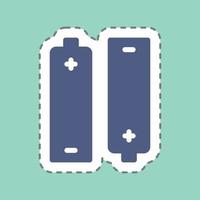 Sticker Batteries - Line Cut - Simple illustration,Editable stroke vector