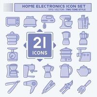 Icon Set Household - Two Tone Style - Simple illustration,Editable stroke vector