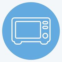 Icon Microwave - Blue Eyes Style - Simple illustration,Editable stroke vector