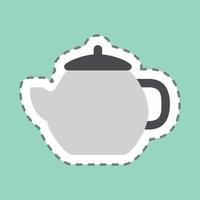 Sticker Teapot - Line Cut - Simple illustration,Editable stroke vector