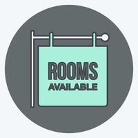 Icon Rooms - Color Mate Style - Simple illustration,Editable stroke vector