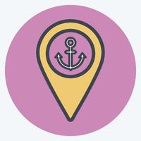 Icon Shipping Location - Color Mate Style - Simple illustration,Editable stroke vector