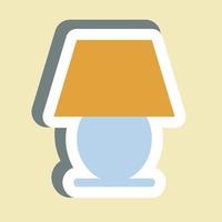 Sticker Table Lamp - Simple illustration,Editable stroke vector