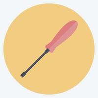 Icon Screw Driver - Flat Style - Simple illustration,Editable stroke vector