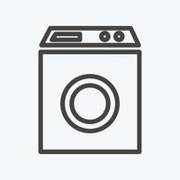 Icon Washing Machine - Line Style - Simple illustration,Editable stroke vector