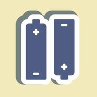Sticker Batteries - Simple illustration,Editable stroke vector