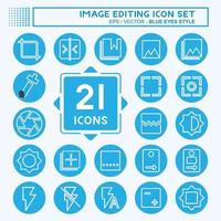 Icon Set Image Editing - Blue Eyes Style - Simple illustration,Editable stroke vector