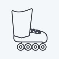 patines de icono - estilo de línea - ilustración simple, trazo editable vector