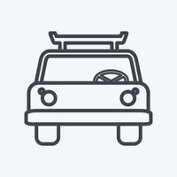 Icon Cab - Line Style - Simple illustration,Editable stroke vector