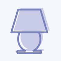 lámpara de mesa icon - estilo de dos tonos - ilustración simple, trazo editable vector