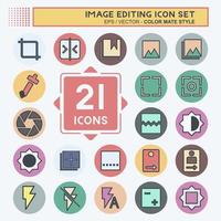 Icon Set Image Editing - Color Mate Style - Simple illustration,Editable stroke vector