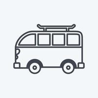 icono de furgoneta - estilo de línea - ilustración simple, trazo editable vector