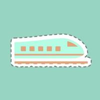 Sticker Trains - Line Cut - Simple illustration,Editable stroke vector