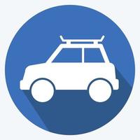 Icon Car - Long Shadow Style - Simple illustration,Editable stroke vector