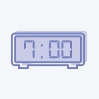 icono de reloj digital - estilo de dos tonos - ilustración simple, trazo editable vector