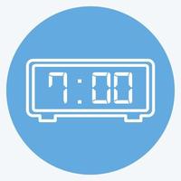 icono de reloj digital - estilo ojos azules - ilustración simple, trazo editable vector