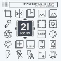 Icon Set Image Editing - Line Style - Simple illustration,Editable stroke vector