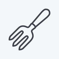 Icon Garden Fork - Line Style - Simple illustration,Editable stroke vector