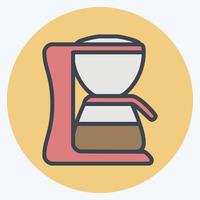 Icon Coffee Machine - Color Mate Style - Simple illustration,Editable stroke vector