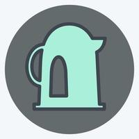 Icon Kettle - Color Mate Style - Simple illustration,Editable stroke vector