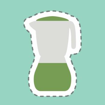 batidora de pegatinas - corte de línea - ilustración simple, trazo editable vector