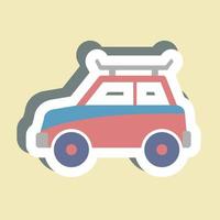 Sticker Car - Simple illustration,Editable stroke vector