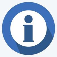 Icon Information - Long Shadow Style - Simple illustration,Editable stroke vector