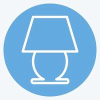 Lámpara de mesa icon - estilo ojos azules - ilustración simple, trazo editable vector