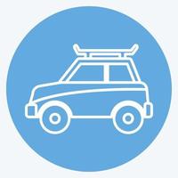 icono de coche - estilo de ojos azules - ilustración simple, trazo editable vector