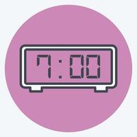 Icon Digital Clock - Color Mate Style - Simple illustration,Editable stroke vector