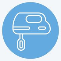 Icon Hand Mixer - Blue Eyes Style - Simple illustration,Editable stroke vector