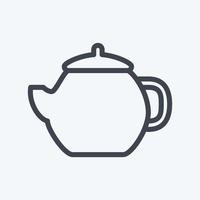 Icon Teapot - Line Style - Simple illustration,Editable stroke vector