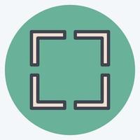 Icon Crop Free - Color Mate Style - Simple illustration,Editable stroke vector