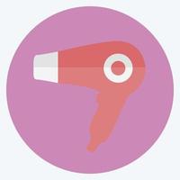 secador de pelo de icono - estilo plano - ilustración simple, trazo editable vector