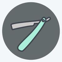 Icon Straight Razor - Color Mate Style - Simple illustration,Editable stroke vector